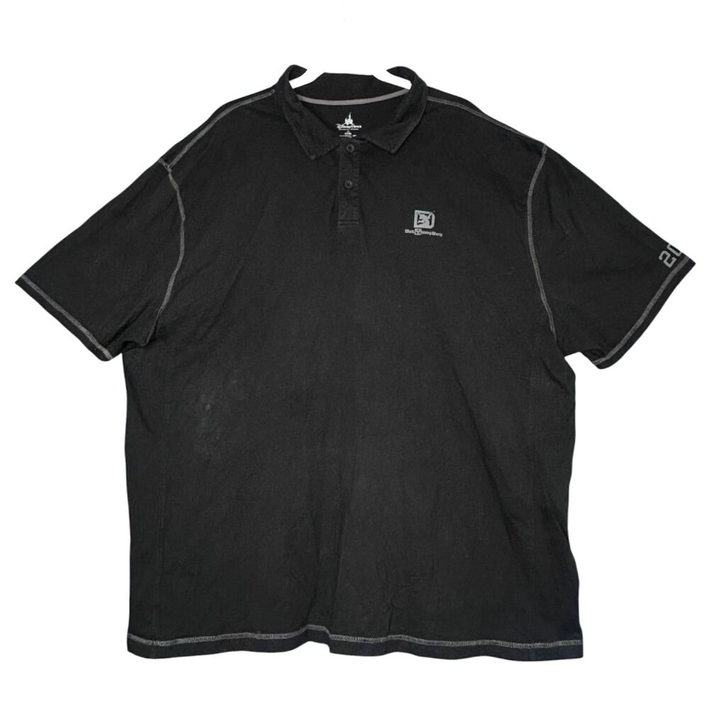Mens Black Walt Disney World Polo Shirt 3XL Mickey Mouse Soft Relaxed Cotton